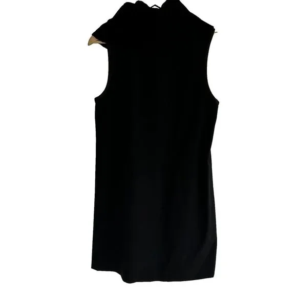 New Theory Abrelia Tailor Wool Shift Dress Size 12 Cowl Neck Pockets Sleeveless - Picture 10 of 11